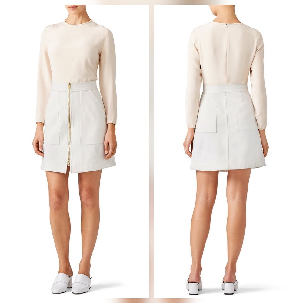 Diane von Furstenberg White Patch Pocket Mini Skirt Women's Size 2
